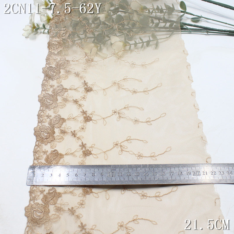 FREEDOMBEAUTY | Dark skin tone Japanese and Korean style exquisite small flower mesh embroidery lace, clothing underwear accessories lace accessories