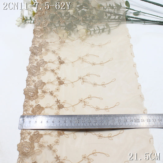 FREEDOMBEAUTY | Dark skin tone Japanese and Korean style exquisite small flower mesh embroidery lace, clothing underwear accessories lace accessories