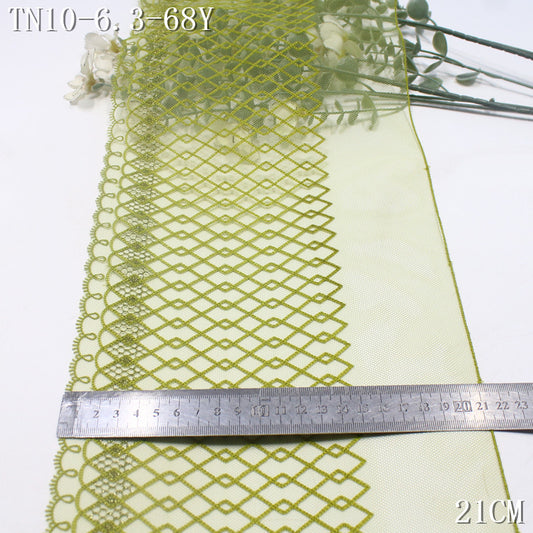 FREEDOMBEAUTY | Three-color silver geometric rhombus thread mesh embroidery lace, fashion home decor lace accessories