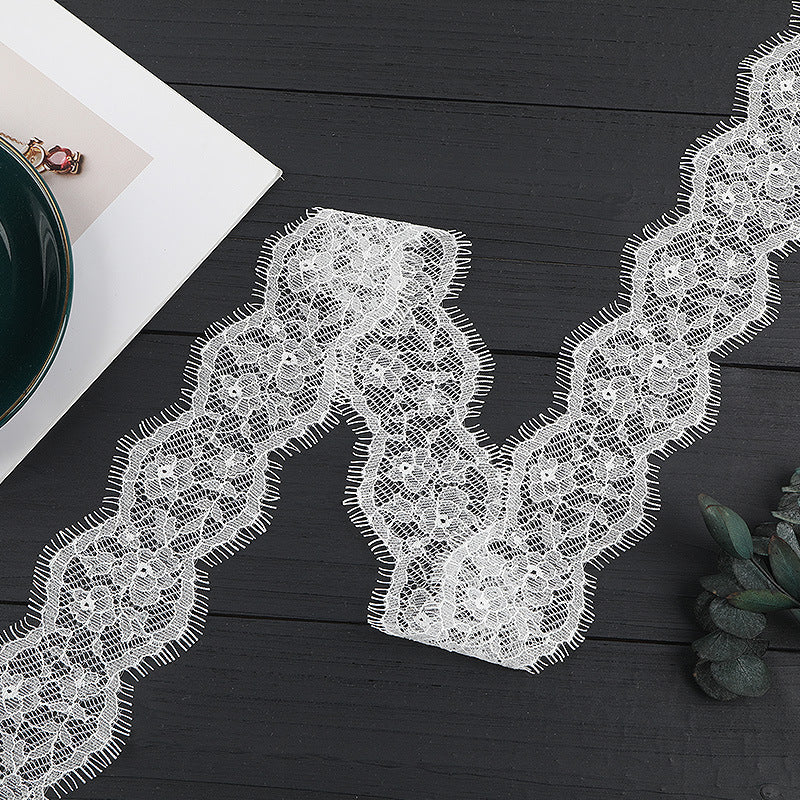 FREEDOMBEAUTY | [no- stretch] Gold thread eyelash lace, nylon silk elastic lace edge, high-end lace accessories for home textile clothing