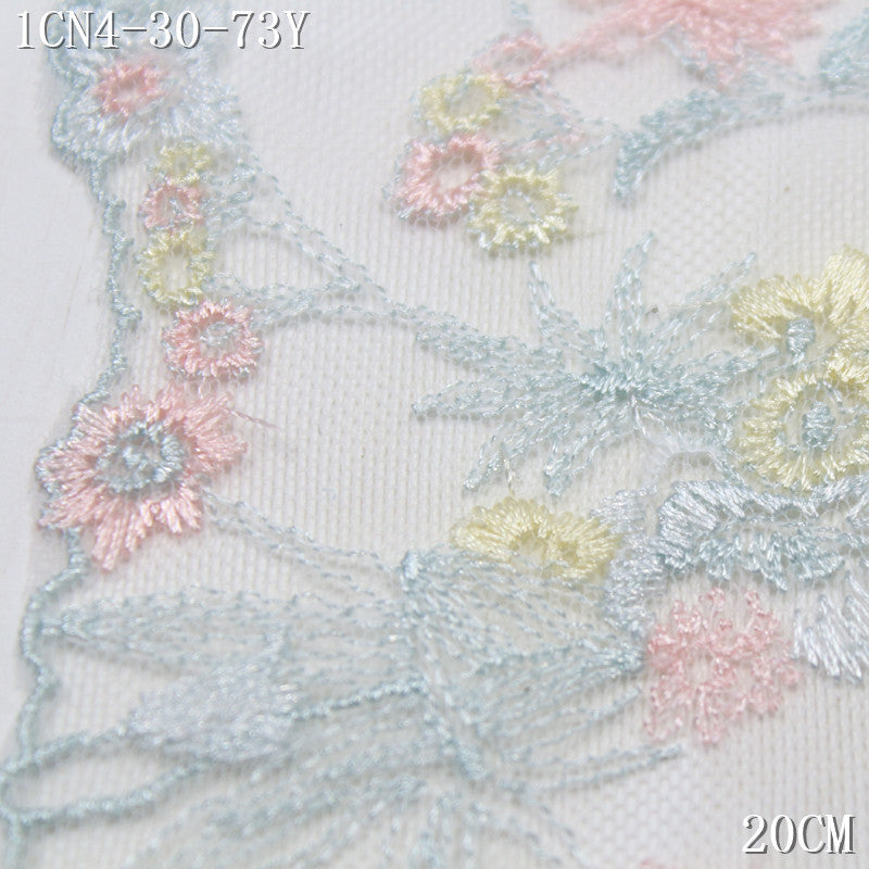 FREEDOMBEAUTY | [1Pack] Colored Plant Flower Clusters Small Fresh Mesh Embroidery Lace 20cm Skirt Wedding Curtain Lace Accessories