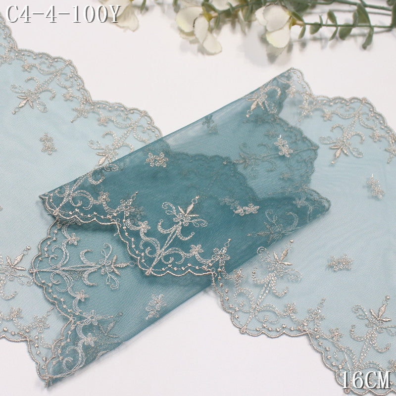 FREEDOMBEAUTY | Color mesh embroidery lace bilateral French pattern, Lolita skirt children's lace accessories