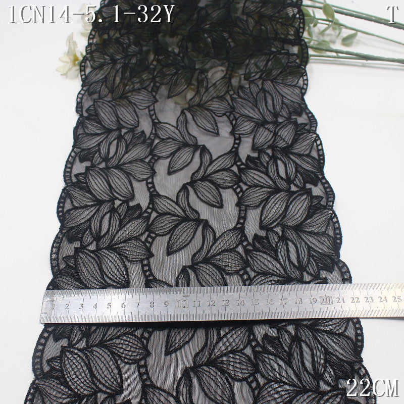 FREEDOMBEAUTY | Spot multi-color non-elastic mesh embroidery lace full leaf 22cm middle-aged clothing dress-up lace accessories