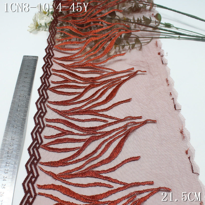 FREEDOMBEAUTY | Mahogany soft mesh embroidered lace branches, home textile curtain lace accessories
