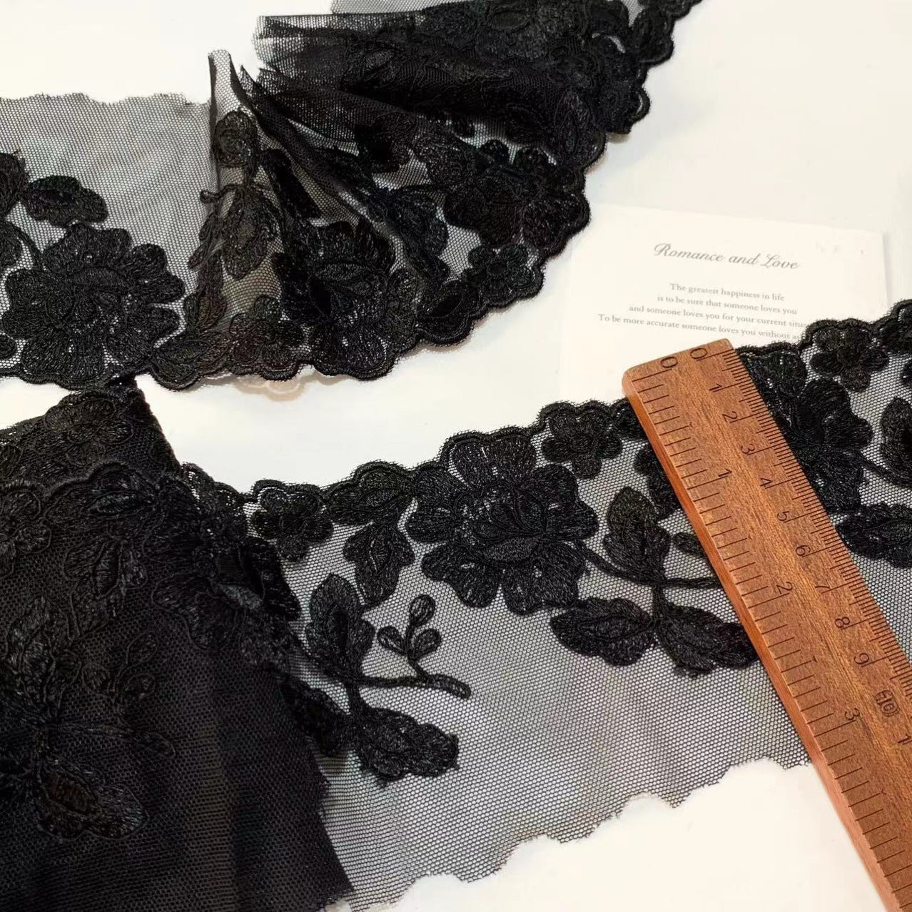 FREEDOMBEAUTY | Spot retro black and white keel embroidery mesh lace accessories decorative design DIY clothing fabric