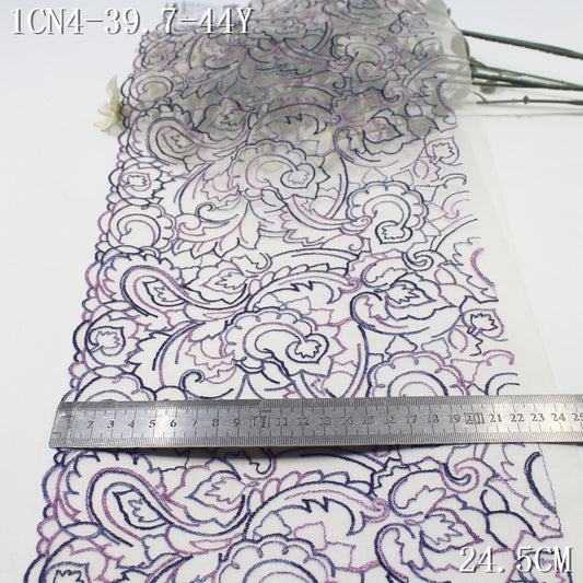 【1Pack】-Freedombeauty | European and American personalized multi-color combination stroke pattern mesh embroidery lace 24.5cm fashion jewelry accessories