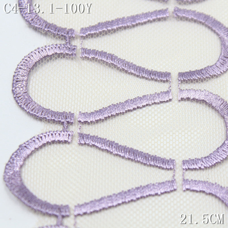 FREEDOMBEAUTY | Spot wholesale simple curve light mesh embroidery lace, clothing neckline cuffs textile lace accessories