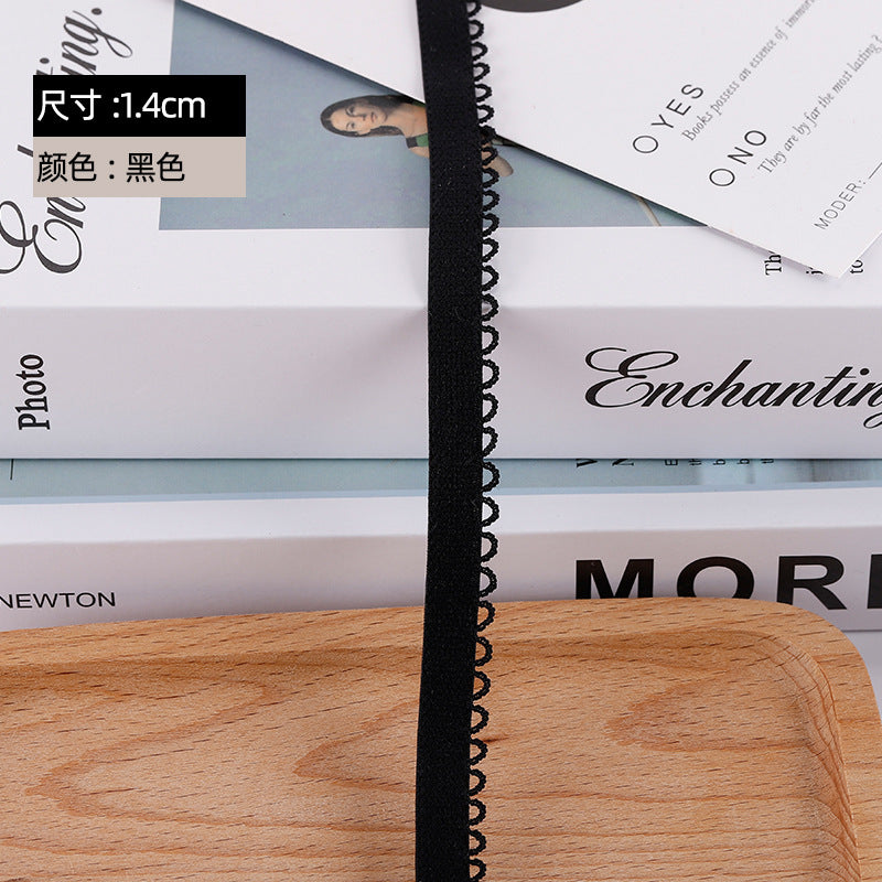 FREEDOMBEAUTY | Manufacturers supply 1.2CM/1.4CM broken teeth flat belt nylon knitted bud belt, elastic band for underwear trousers