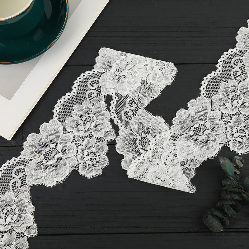 FREEDOMBEAUTY | [laser-cut lace] Nylon silk lace, laser elastic lace edge, home textile Lolita new lace accessories in stock
