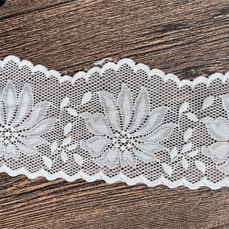 FREEDOMBEAUTY | Factory direct sales, elegant hollow 11-leaf flower hollow wavy pattern 9CM elastic lace accessories DIY handmade