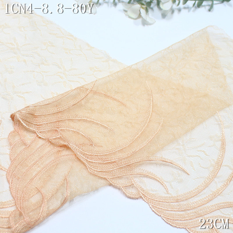 FREEDOMBEAUTY | Three-color light lace mesh simple striped thread embroidery lace 23cm clothing bra lace accessories