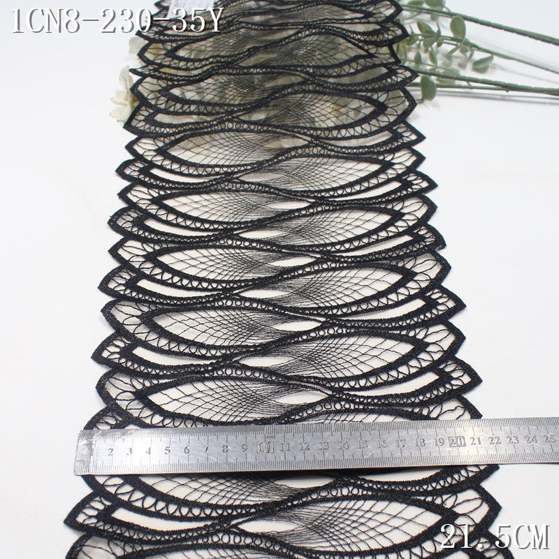 FREEDOMBEAUTY | [1Pack] Two-color classic Mobius ring mesh embroidery lace 22cm clothing home textile lace accessories