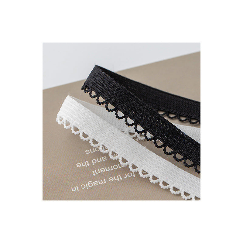 FREEDOMBEAUTY | Factory direct 0.8/1 fine bud nylon elastic band black and white spot women's underwear children's underwear edge band
