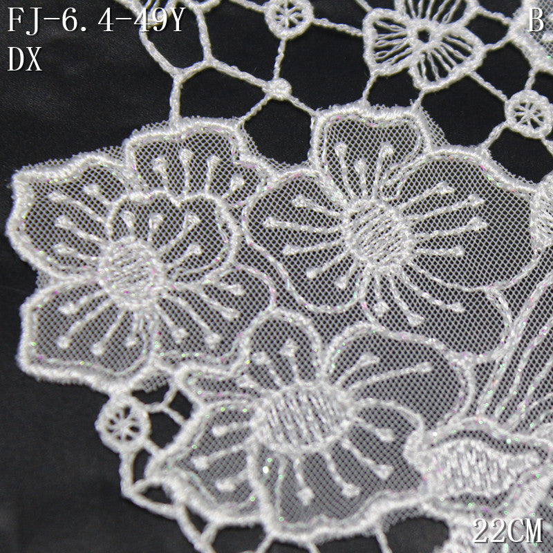 FREEDOMBEAUTY | [1Pack] French fairy air book, white butterfly floral element, water-soluble lace, dress, DIY lace accessories