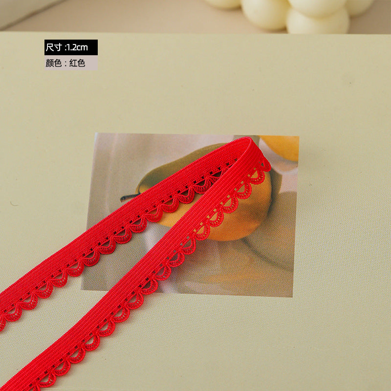 FREEDOMBEAUTY | Spot 1.2CM arched nylon elastane color elastic band DIY clothing women's hemming elastic band