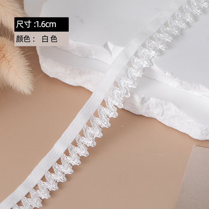 FREEDOMBEAUTY | Factory direct 1.6CM big crown elastic flower bud elastic band black and white spot women's underwear elastic webbing
