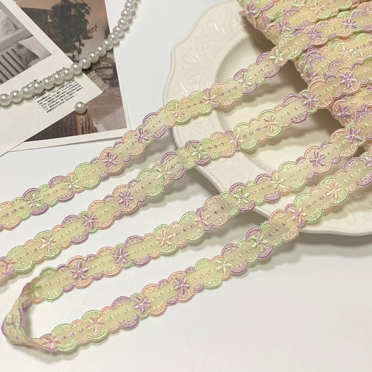 FREEDOMBEAUTY | Spot Macaron Chiffon Embroidery Lace Accessories Decorative Design DIY Fabric Clothing