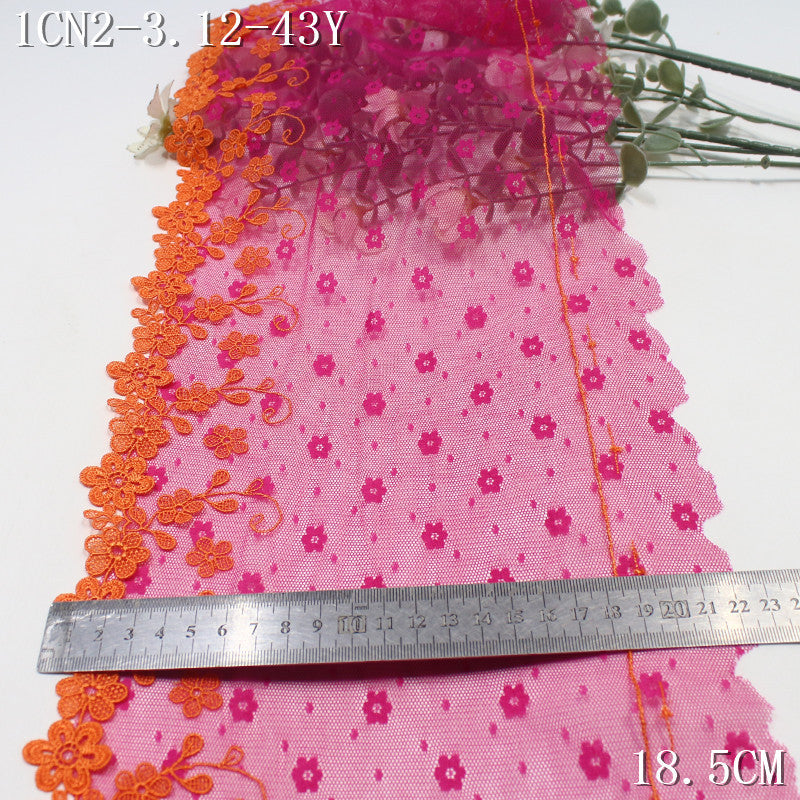 【1Pack】-Freedombeauty | Sweet and fresh three-dimensional hollow small floral lace mesh embroidery lace 18.5cm clothing skirt accessories