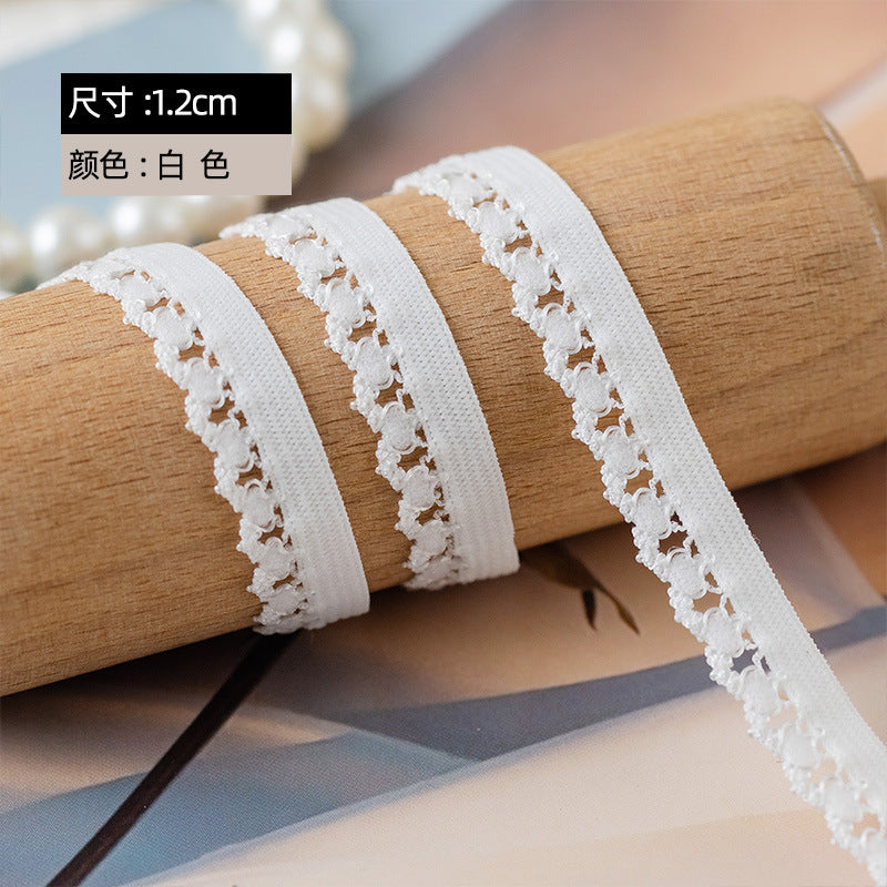 FREEDOMBEAUTY | Factory direct 1.2CM nylon lantern flower bud belt, black and white spot, underwear clothing elastic elastic band