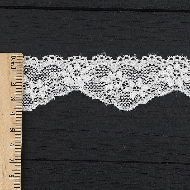 FREEDOMBEAUTY | [stretch] White warp knitted lace, elastic lace, exquisite wavy lace, home textile lace accessories