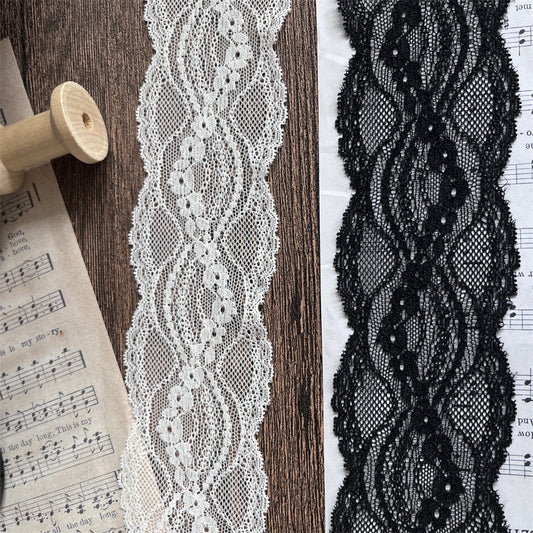 FREEDOMBEAUTY | Factory direct sales, spot fast hair French elegant wavy pattern 7CM elastic lace lace accessories, handmade DIY