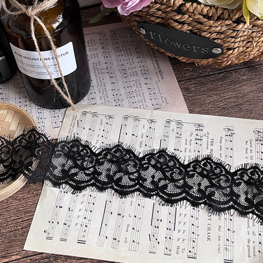 FREEDOMBEAUTY | Factory direct 8cm lace webbing decorative jewelry DIY handmade material cloth belt black and white clothing accessories