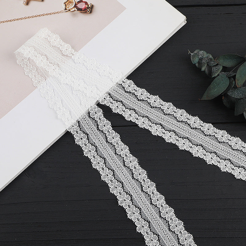 FREEDOMBEAUTY | [no- stretch] 3cm white lace edge, exquisite barcode non-elastic lace edge, neckline cuffs lace accessories, spot