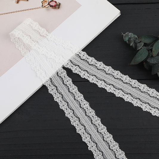FREEDOMBEAUTY | [no- stretch] 3cm white lace edge, exquisite barcode non-elastic lace edge, neckline cuffs lace accessories, spot