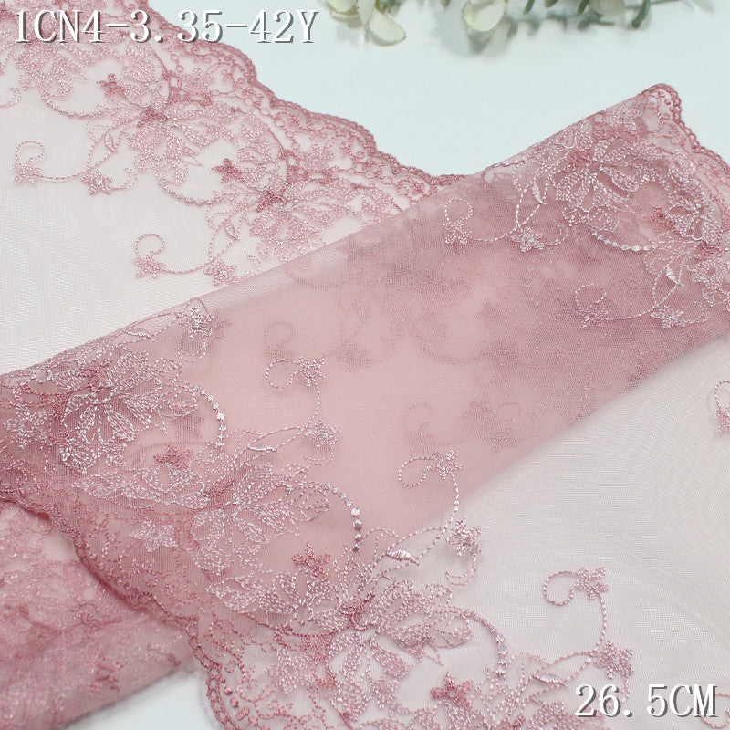 FREEDOMBEAUTY | Bilateral French fine pattern mesh embroidered lace 24cm skirt wedding headgear lace accessories