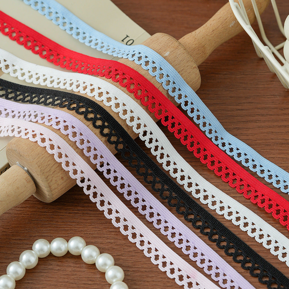 FREEDOMBEAUTY | Factory Direct 1.2CM Nylon Elastic Square Elastic Band DIY Color Spot Children's Underwear Ribbon