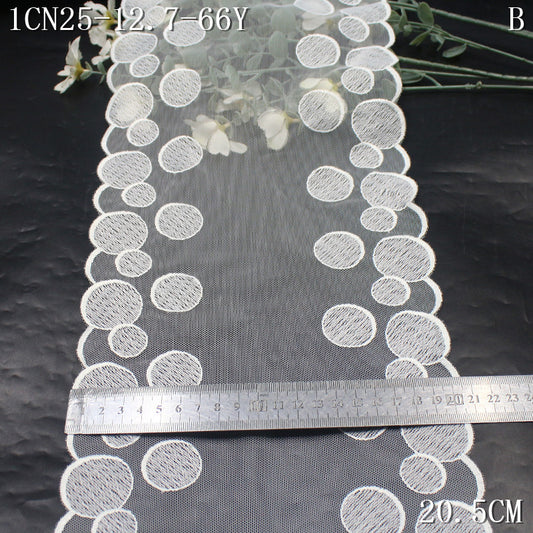 FREEDOMBEAUTY | [1Pack] Simple and stylish bilateral round pattern mesh embroidery lace 20cm decoration jewelry lace accessories