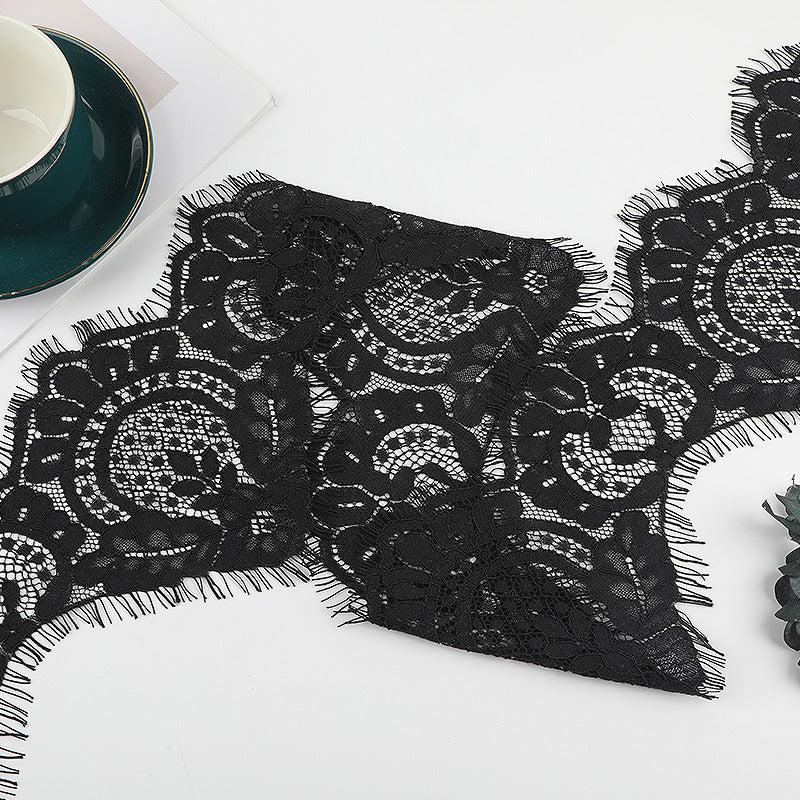 FREEDOMBEAUTY | [no- stretch] brocade cotton eyelash lace, blended non-elastic lace edge, Lolita children's lace accessories, spot