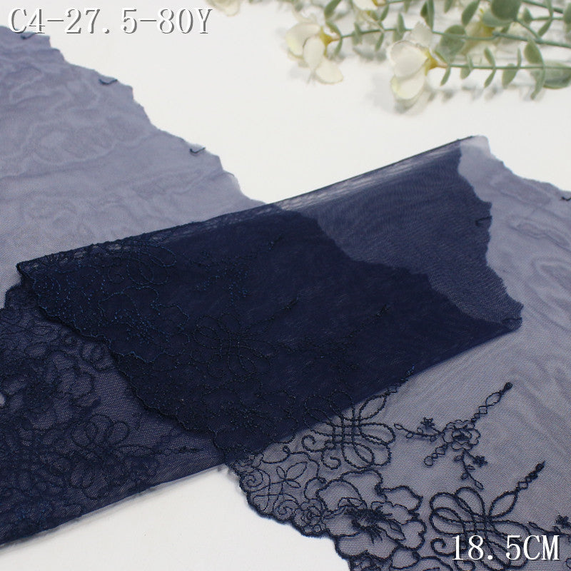 FREEDOMBEAUTY | European Vintage Indigo Mesh Embroidered Lace 21.5cm Dress Accessories Lace Accessories