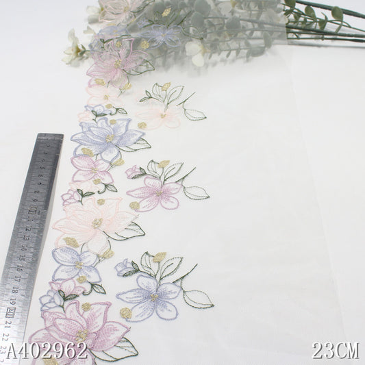 FREEDOMBEAUTY |  boutique mesh embroidery lace fresh color flower 23CM clothing skirt underwear lace accessories
