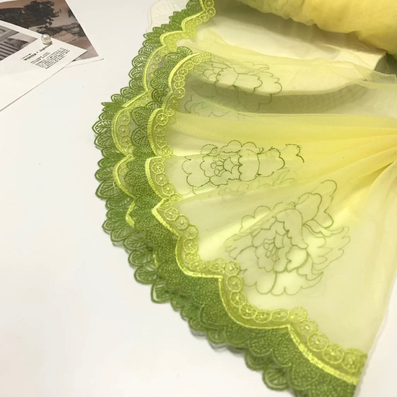 FREEDOMBEAUTY | Spot mesh positioning embroidery lace accessories decorative fabric design clothing DIY