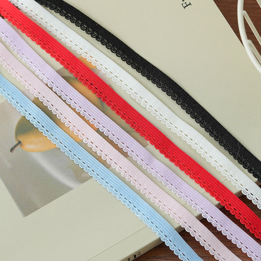FREEDOMBEAUTY | Factory direct sales 0.8CM henna nylon bud belt, color spot DIY children's underwear decorative elastic band