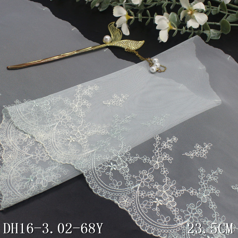 FREEDOMBEAUTY | [1Pack] Light mesh Mori fresh pattern embroidery lace 23.5cm Lolita skirt clothing accessories DIY