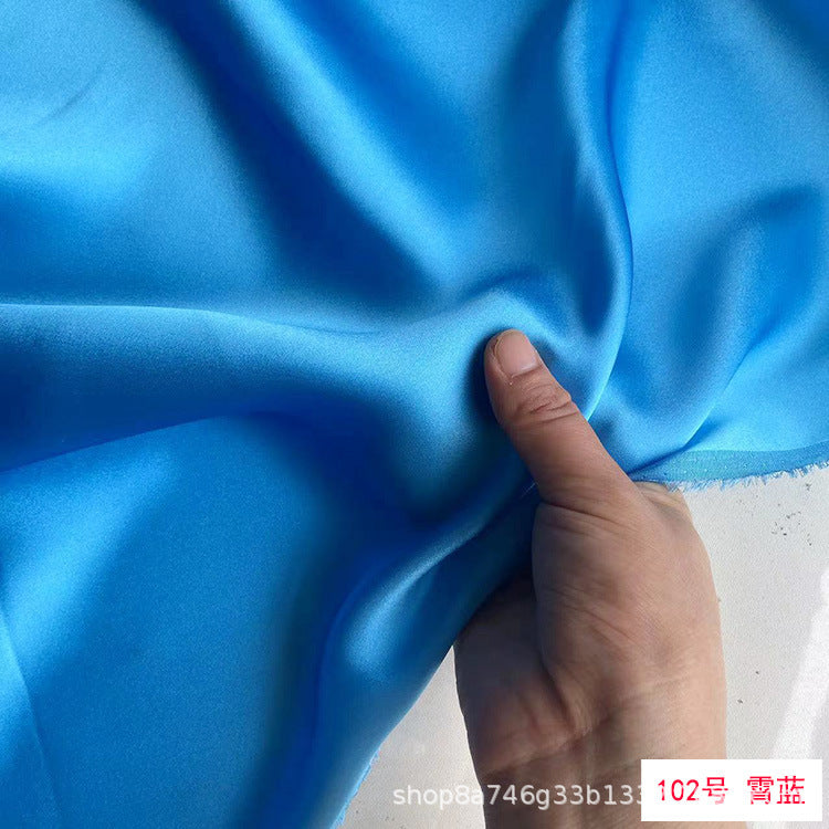 FREEDOMBEAUTY | 114 m width 16 mmi silk plain crepe satin clothing fabric 100 mulberry silk dress hair band eye mask fabric multi-color