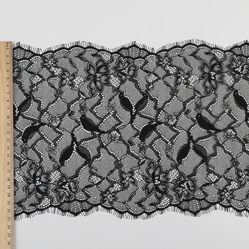 FREEDOMBEAUTY | [no- stretch] brocade cotton eyelash lace, blended non-elastic lace edge, Lolita children's lace accessories, spot