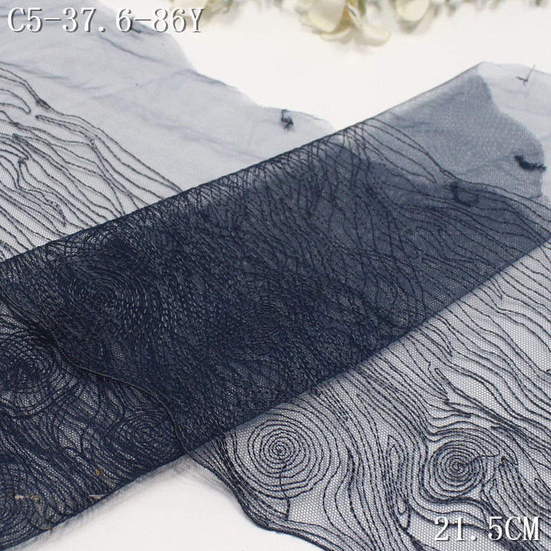 FREEDOMBEAUTY | Four-color light mesh embroidered lace tree ring pattern, design clothing accessories lace accessories