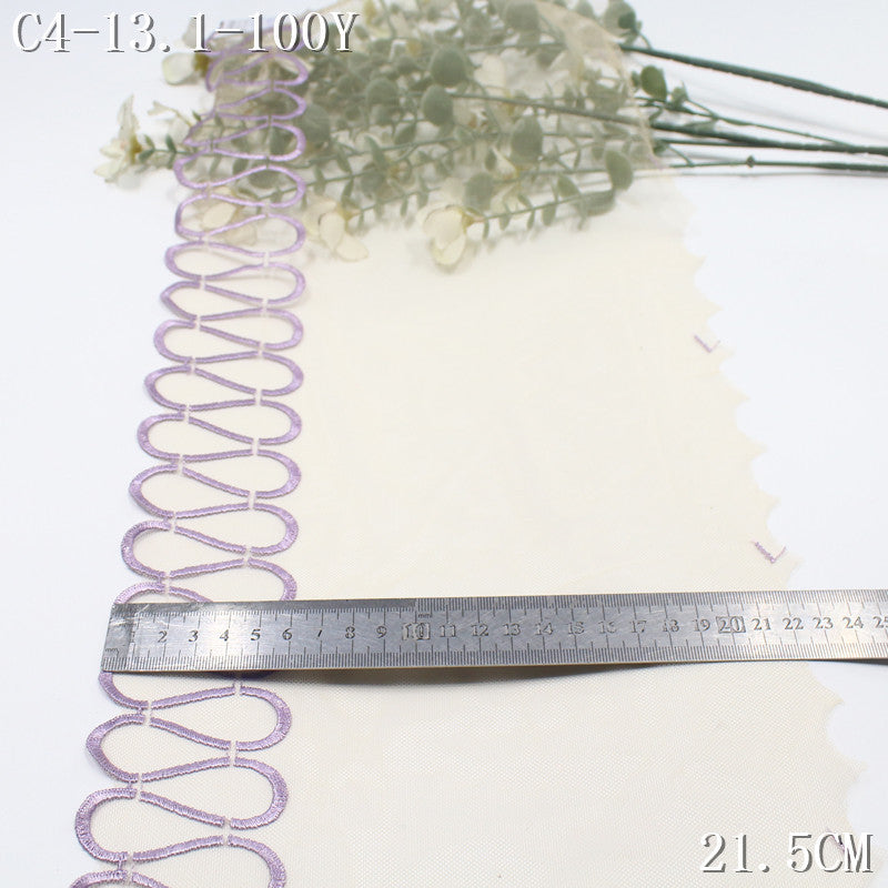 FREEDOMBEAUTY | Spot wholesale simple curve light mesh embroidery lace, clothing neckline cuffs textile lace accessories