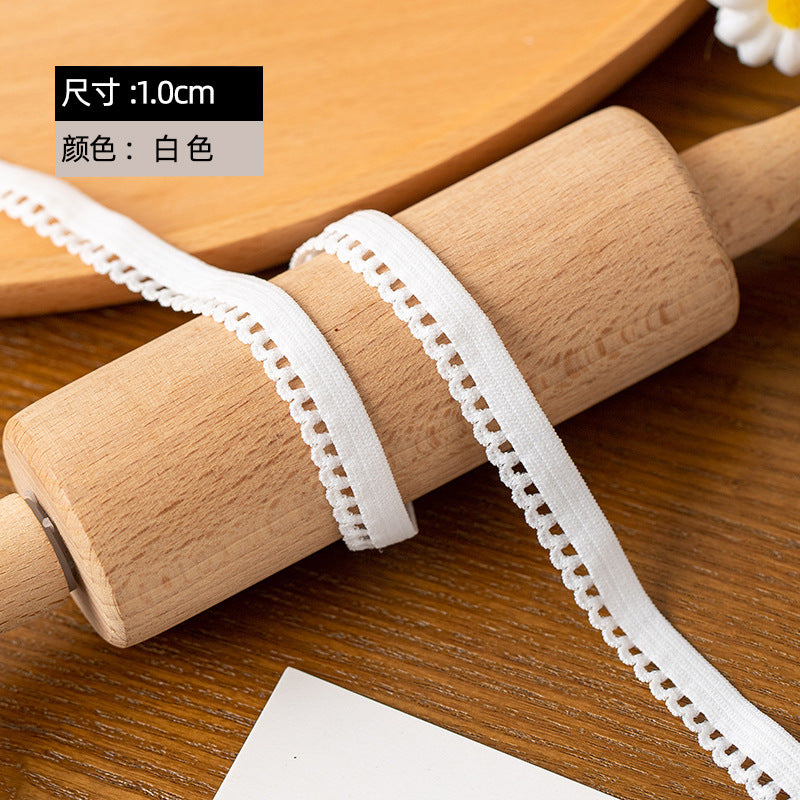 FREEDOMBEAUTY | Factory direct 1.0/1. 3CM bud belt black and white spot silk bud bear foot bud underwear clothing elastic elastic