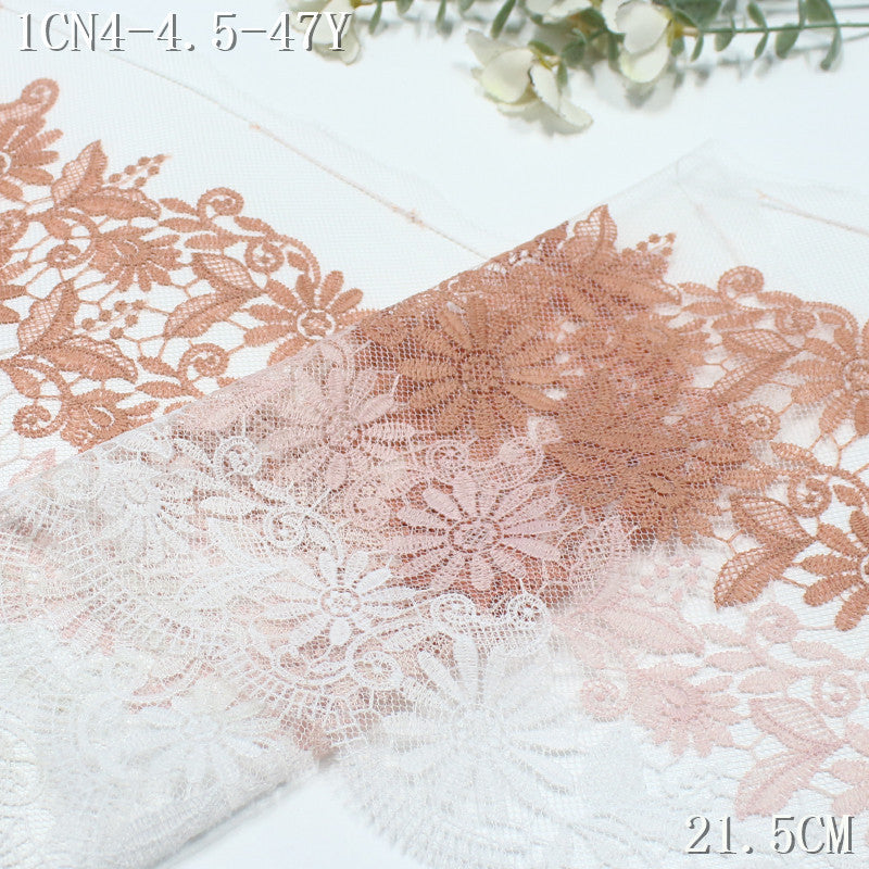 FREEDOMBEAUTY | gradual change color half flower mesh embroidery lace, clothing skirt handmade merchandise lace accessories