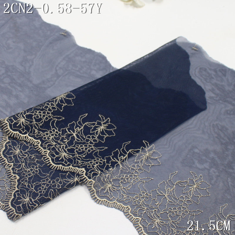 FREEDOMBEAUTY | [1Pack] Multi-color mesh embroidery lace exquisite flower embroidery lace 22.5cm clothing underwear lace accessories