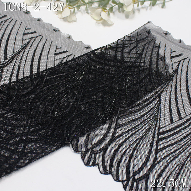 FREEDOMBEAUTY | Fashion Flowing Gold Thread Phoenix Tail Mesh Embroidery Lace, Clothing Dress Skirt Lace Accessories