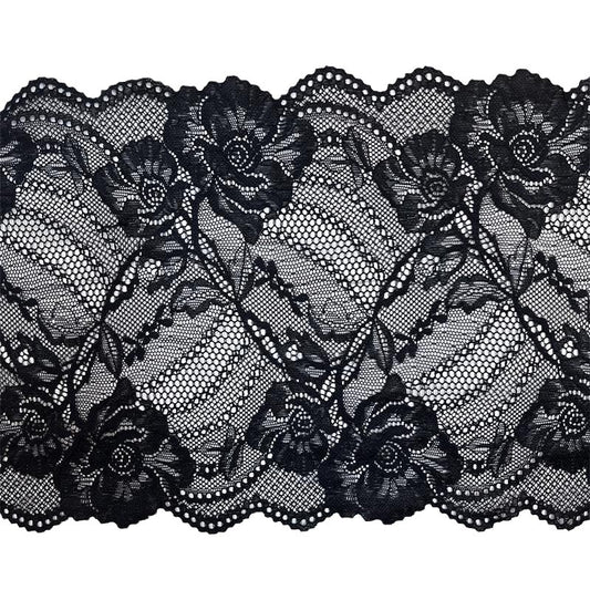 FREEDOMBEAUTY | Black lace lace accessories imported DIY fabric flower skirt lining extended wide elastic engraved lace fabric cloth