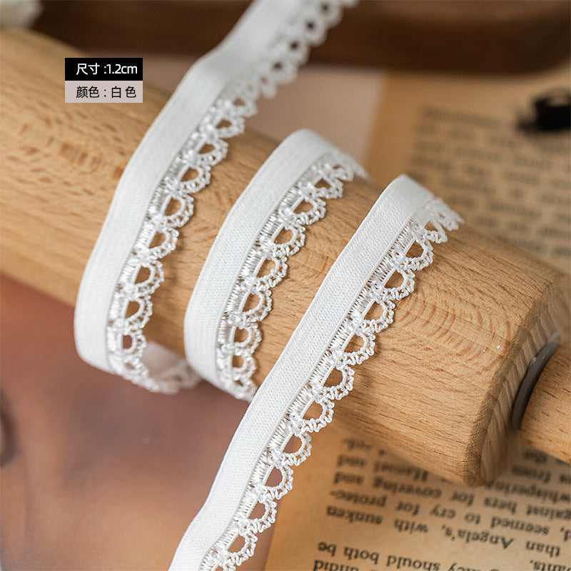 FREEDOMBEAUTY | Factory direct sales 1.2CM bright bud belt, black and white spot, children's underwear closed edge nylon elastic elastic band