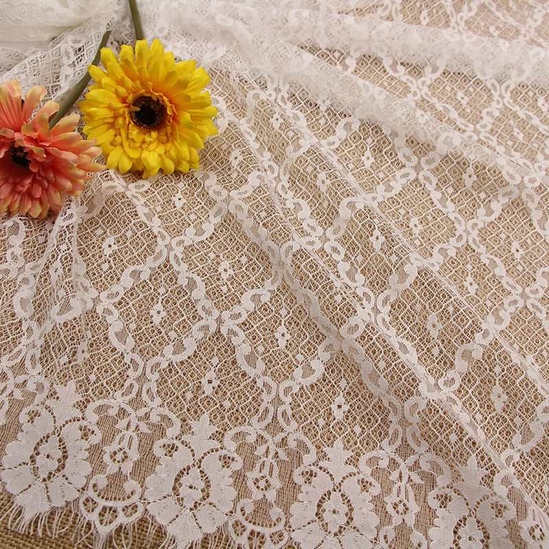 FREEDOMBEAUTY | Lace curtains lace lace rhombus cross lace fabric women's dress lace accessories fabric underwear