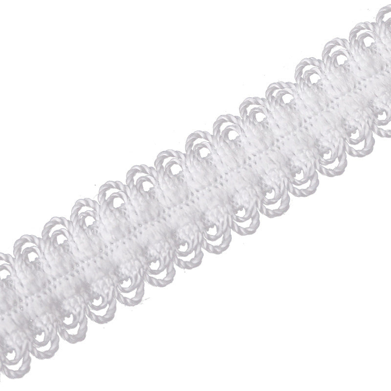FREEDOMBEAUTY | The manufacturer supplies 1.2cm knitted white double bud strap, nylon elastic skin-friendly centipede bud decorative elastic strap