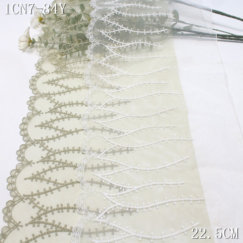 FREEDOMBEAUTY | 's simple grass single-wave light mesh embroidery lace, Mori clothing skirt hair accessories lace accessories